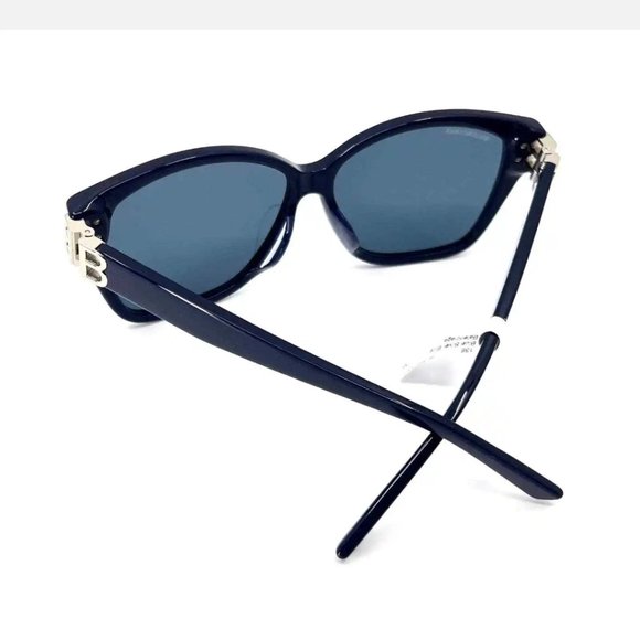 NEW BALENCIAGA BB0135SA 004 WOMEN SUNGLASSES BLUE - Picture 5 of 6